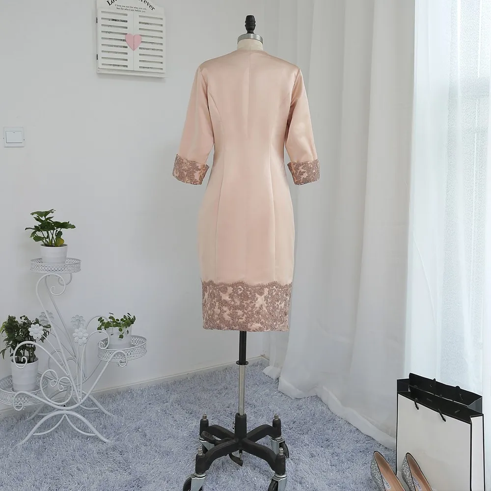 Размера плюс для матери невесты платья футляр с курткой из сатина кружевами и