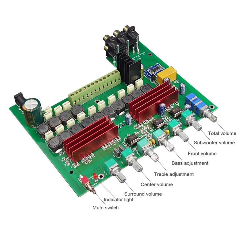 Lusya TPA3116 Bluetooth 4,2 5,1 усилитель мощности плата 100 Вт* 1+ 50 Вт* 5 с регулировкой высоких басов предусилитель B6-003