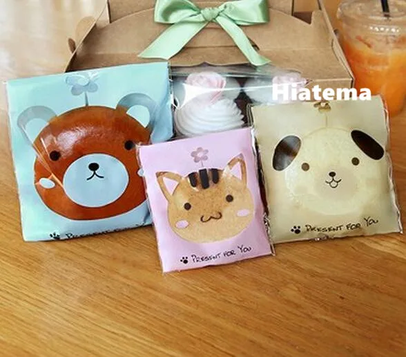 Милые животные принтин плюшевый мишка кошка собака плоские упаковки подарочные