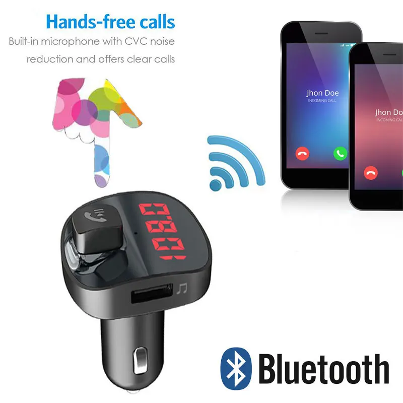 Беспроводной радио адаптер Bluetooth приемник fm автомобильный Громкая связь