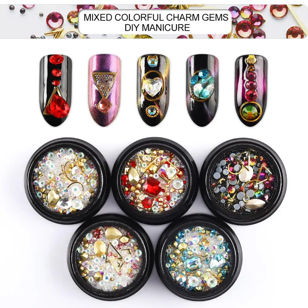 Coscelia Металл розовое смешанные дрель для ногтей дизайн с украшением в виде