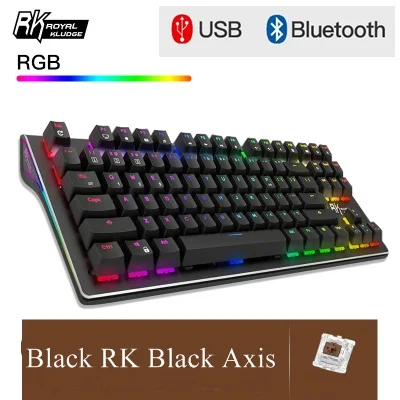 Хаки Royal Kludge RK G87 двойной режим Bluetooth беспроводной/USB Проводная RGB подсветка перезаряжаемая Механическая игровая клавиатура RK Axis - Цвет: Хаки