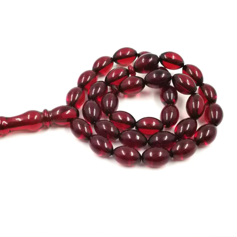 Tasbih Mastkhan красный хлопок кисточкой молитва бусины 9*13 мм четки Misbaha браслеты