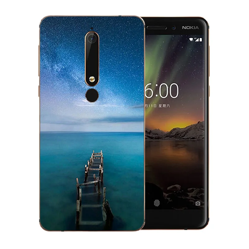 5 дюймов для Nokia 6 2018 чехол телефона второго поколения 2th с узором ночного неба TPU