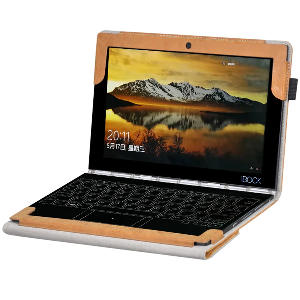 2017 Новый коричневый 2 в 1 PU кожаный складной чехол книжка для 10 ''Lenovo YOGA BOOK Host и