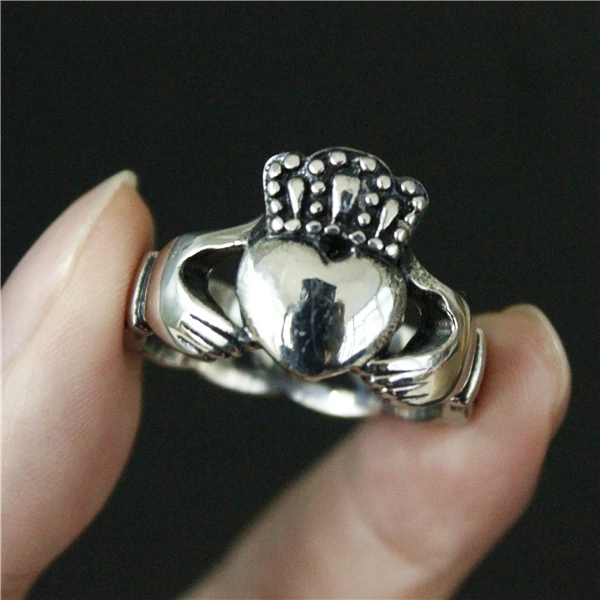 Прямая поставка размер 7 12 сердце форма Корона кольцо 316L нержавеющая сталь