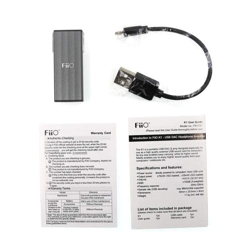 Портативный USB DAC усилитель для наушников Fiio K1 не требует зарядки выход 3 5 мм