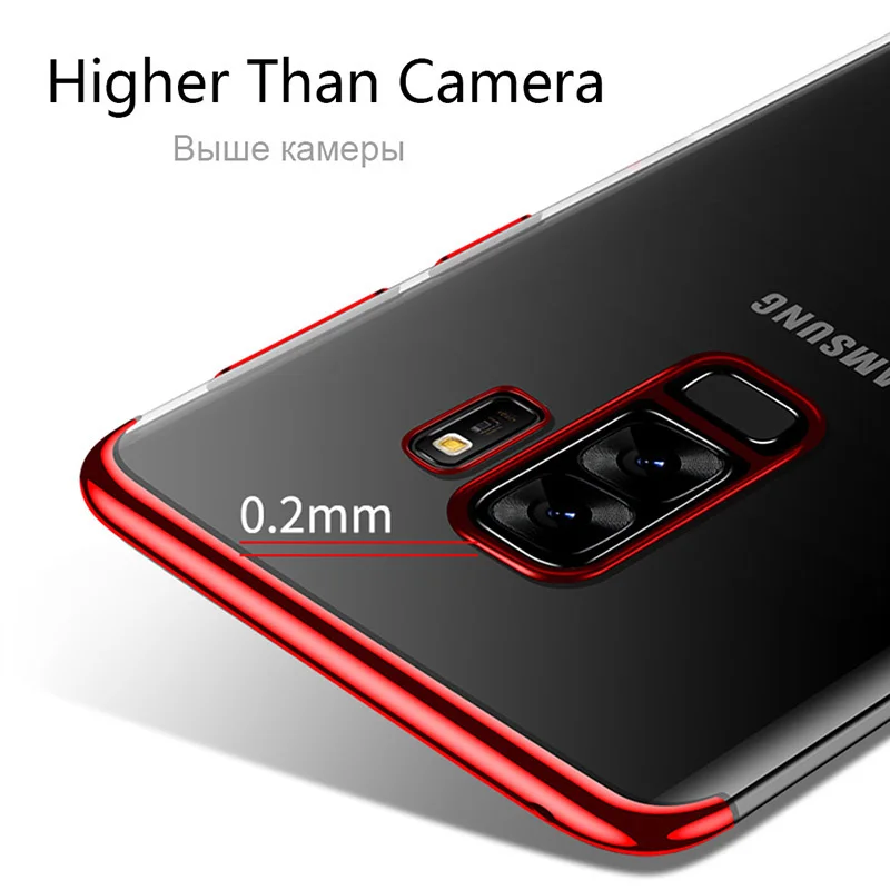 For Samsung Galaxy S7 S8 Case Luxury Original Ultra Thin Anti Knock Soft Transparent edge S9 plus |