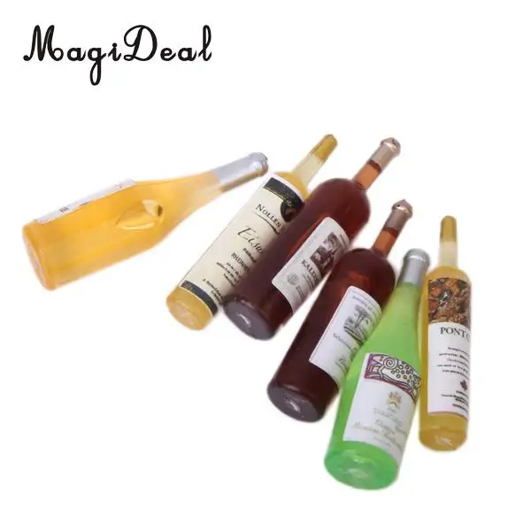 MagiDeal 6 шт./лот мини красочные 1/12 весы бутылки для вина кукольный домик миниатюрная