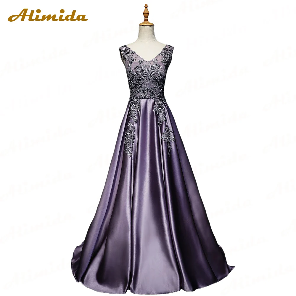 Длинное вечернее платье ALIMIDA 2020 элегантное банкетное Фиолетовое Женское с