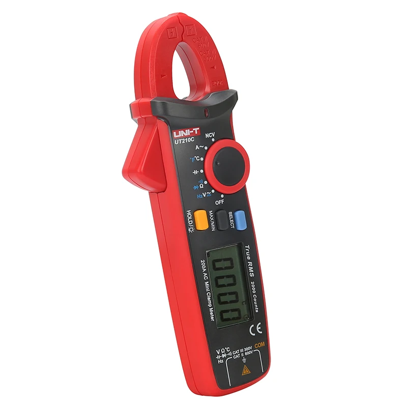 UNI-T UT210C клещи цифровой True RMS Авто Диапазон AC DC Напряжение Ток Температура Емкость сопротивление тестер мультиметр