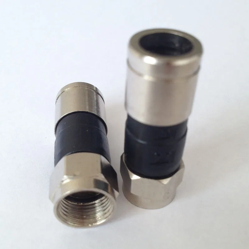 50 шт. F компрессионный экран Quad RG6 Соединительный адаптер коаксиальный спутниковый ТВ кабель