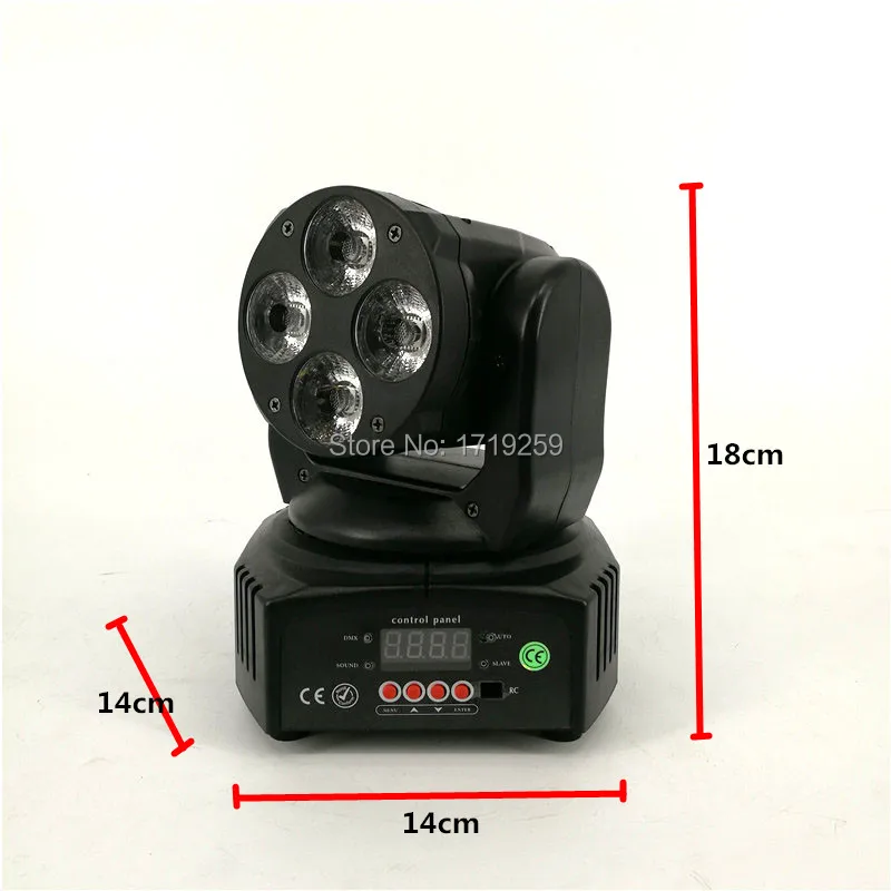 2 шт./лот Мини светодиодный движущийся световая головка 4x18 Вт RGBWA + УФ DMX