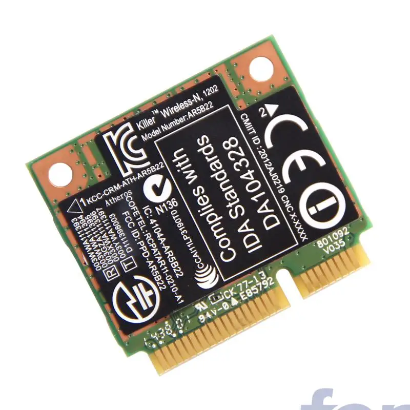 Беспроводная сетевая плата Dell Killer Wireless N 1202 AR5B22 Двухдиапазонная мини карта PCI E WiFi