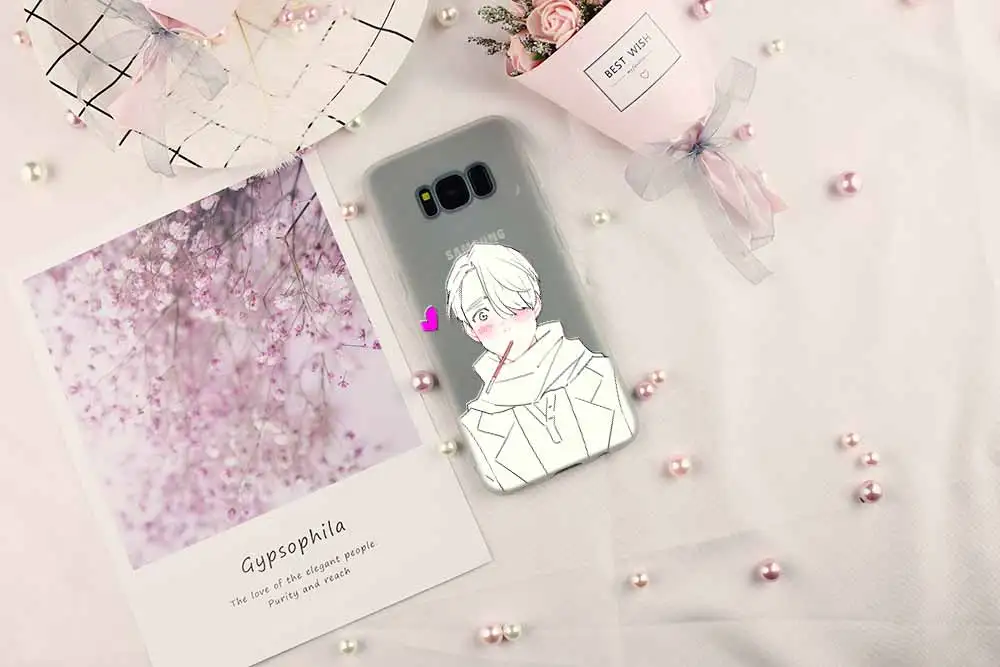 Yuri on ice yuri and victor skate мягкий чехол для Samsung Galaxy S7 Edge S8 S9 S10 S11 S20 S21 Plus Lite E Ultra | Мобильные