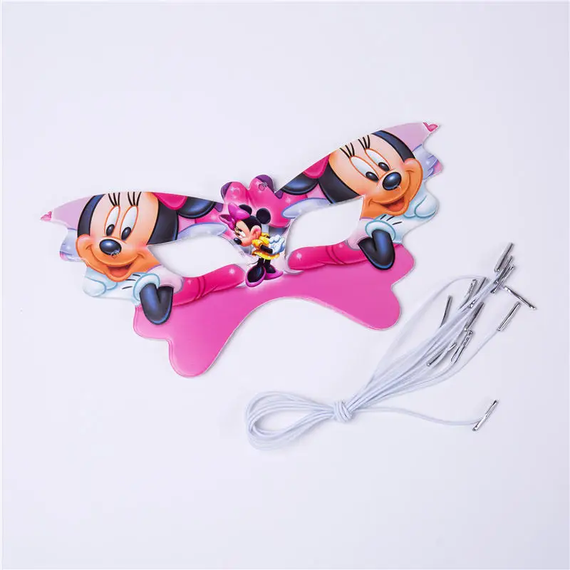Mask 6 pcs Вечерние украшения Минни Маус для детей, набор одноразовой посуды, бумажные салфетки, соломинки, тарелки, чашки Минни Маус, вечерние принадлежности - Цвет: Mask 6 pcs