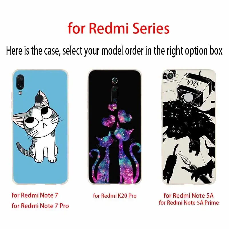 Силиконовый чехол для Xiaomi Redmi Cover 9 8 7 6 5 4 A 9at Prime 4x K20 Pro Y3 милый забавный с кошачьими