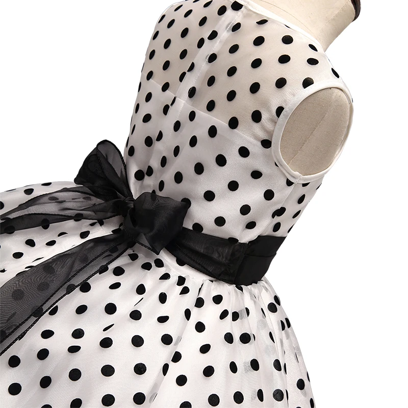 Новинка Летнее платье для девочек Классический Узор в горошек маленьких