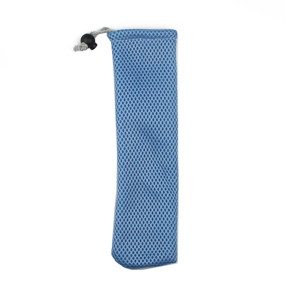 Blue Mesh Bag 2 шт многоразовая широкая металлическая соломинка для питья 12 мм прямая соломинка для напитков с чистящей щеткой для питья жемчужный молочный коктейль пузырьковая чайная соломинка - Цвет: Blue Mesh Bag