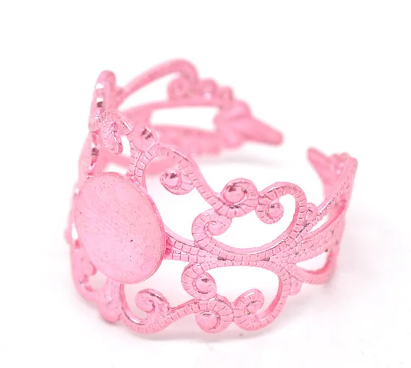 Бесплатная Доставка 20 розовых регулируемые филигранные основание кабошонного