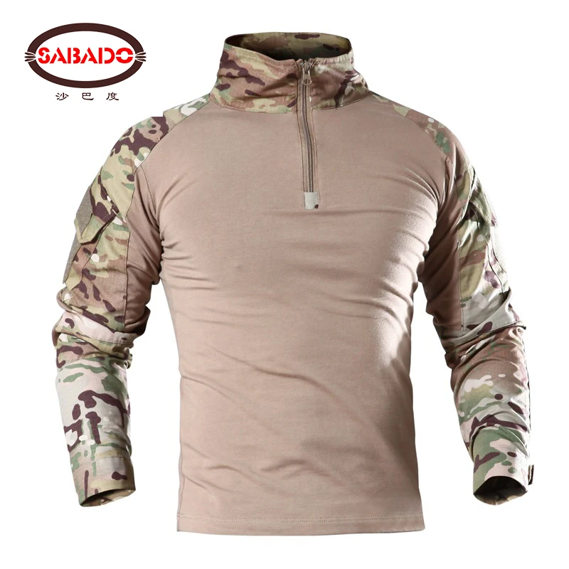 

Outdoor CS Wargame Camouflage T-shirt Men Long Sleeve Hunting Tactical Military Army Uniform Hiking Breathable Military Shirts