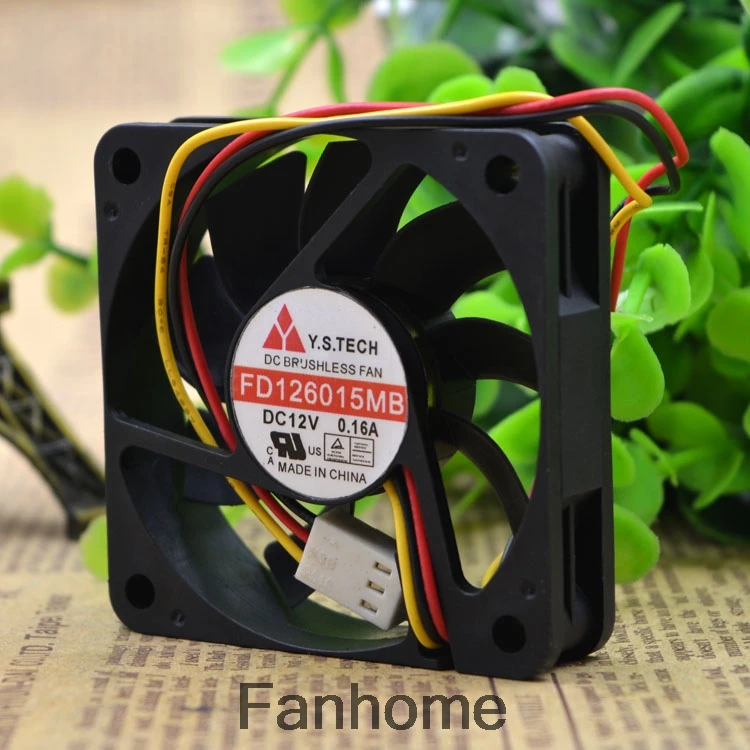 Ультра тихий вентилятор y.s. TECH Yuanshan FD126015MB 12V6015 с двойным шариком 6 см для