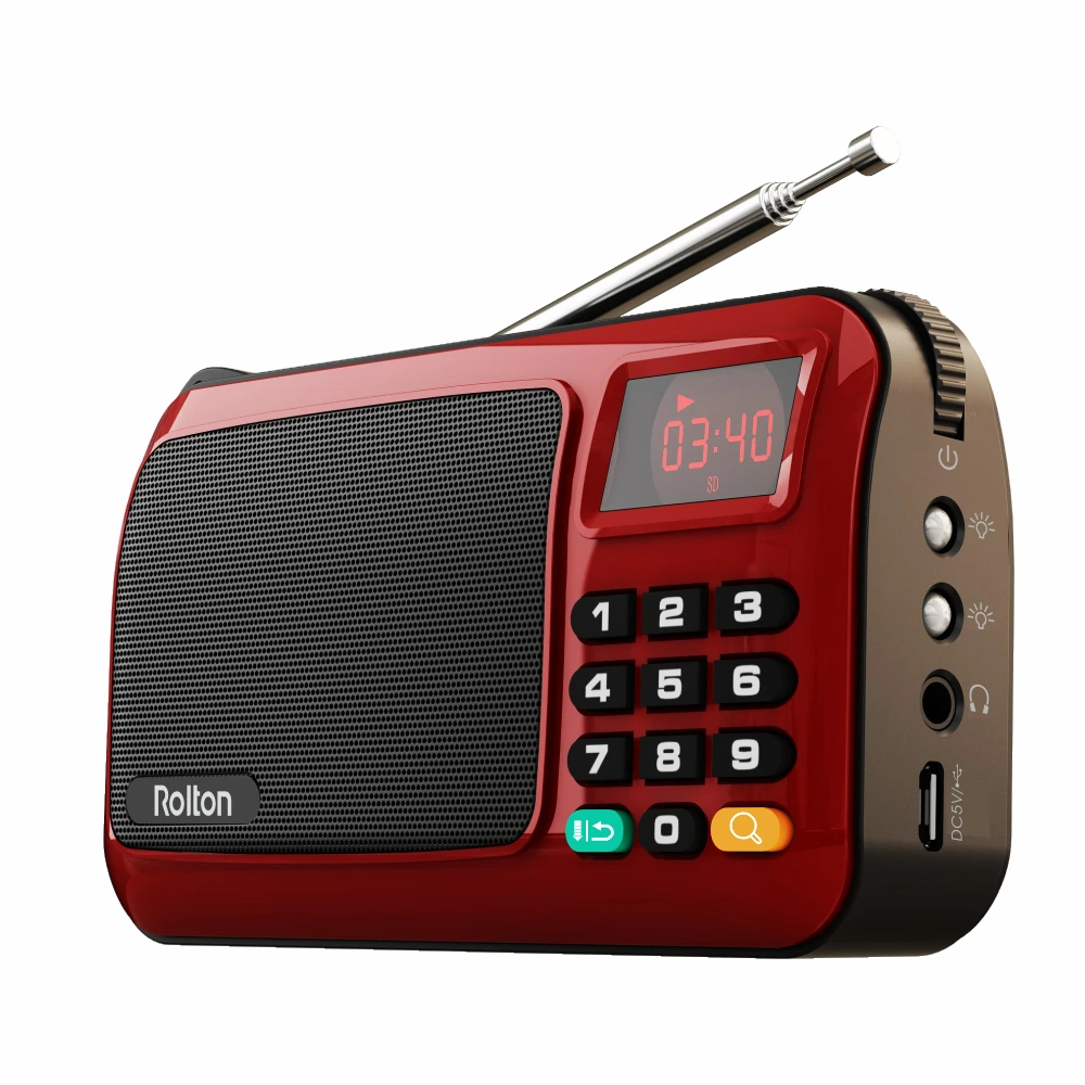 Enlarge Rolton W405 Portable Mini FM Radio Speaker Music Player TF Card USB For PC iPod Phone with LED Display