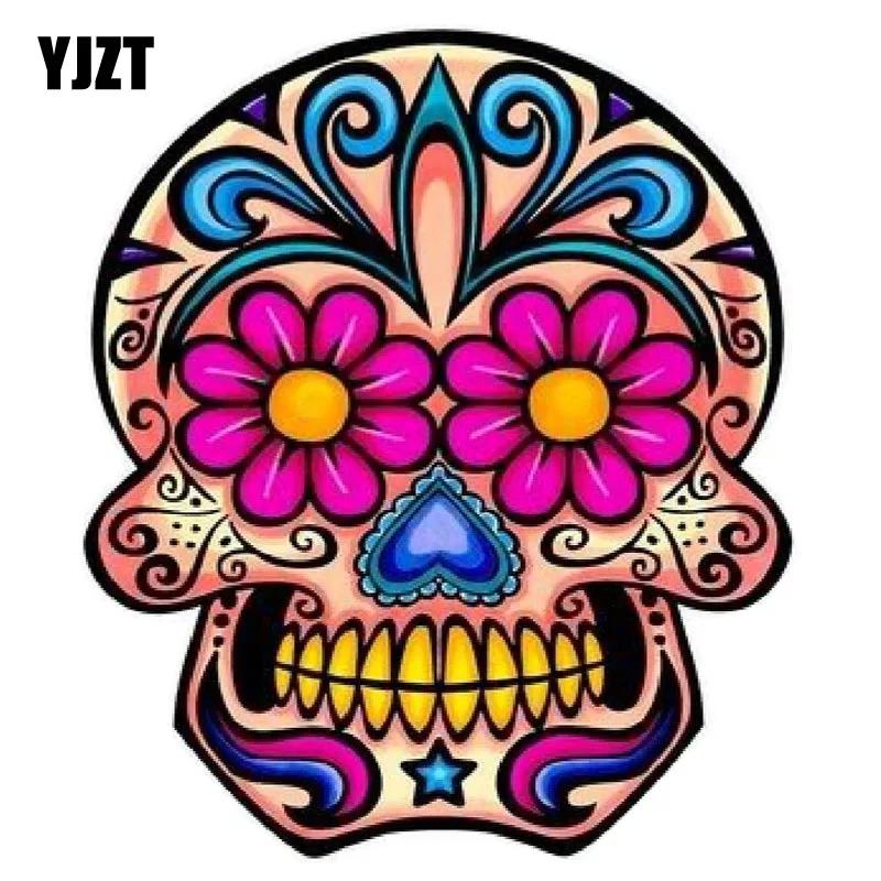 YJZT 10 2 см * 11 7 день мертвецов наклейка Rockabilly рок винтажный Сахар Череп Lnterest