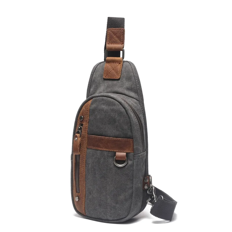 Новое поступление серая мужская Холщовая Сумка через плечо из кожи Крейзи Хорс