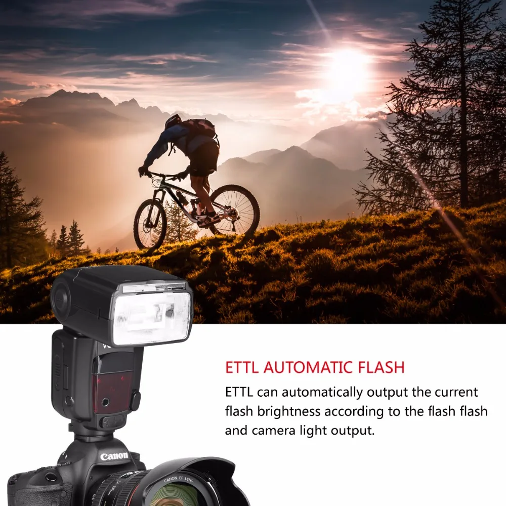 Вспышка Voking VK550 ETTL Slave Mode ручная вспышка с дисплеем для Canon EOS Rebel 5DS 5DSR 5S Mark IV 5D III 6D