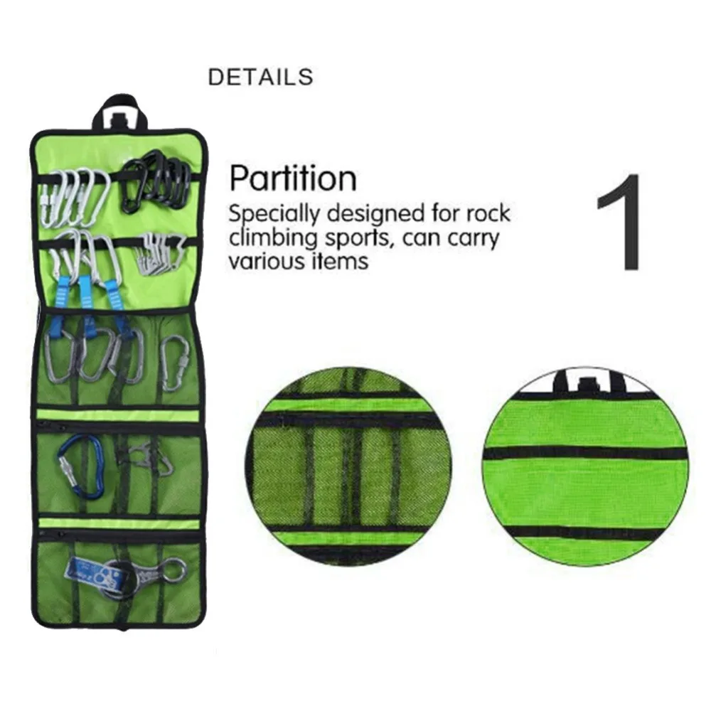 Folding Lightweight Rock Climbing Tree Arborist Caving Quickdraw Sling Carabiner Hook Gear Equipment Arrange Bag #284475 |