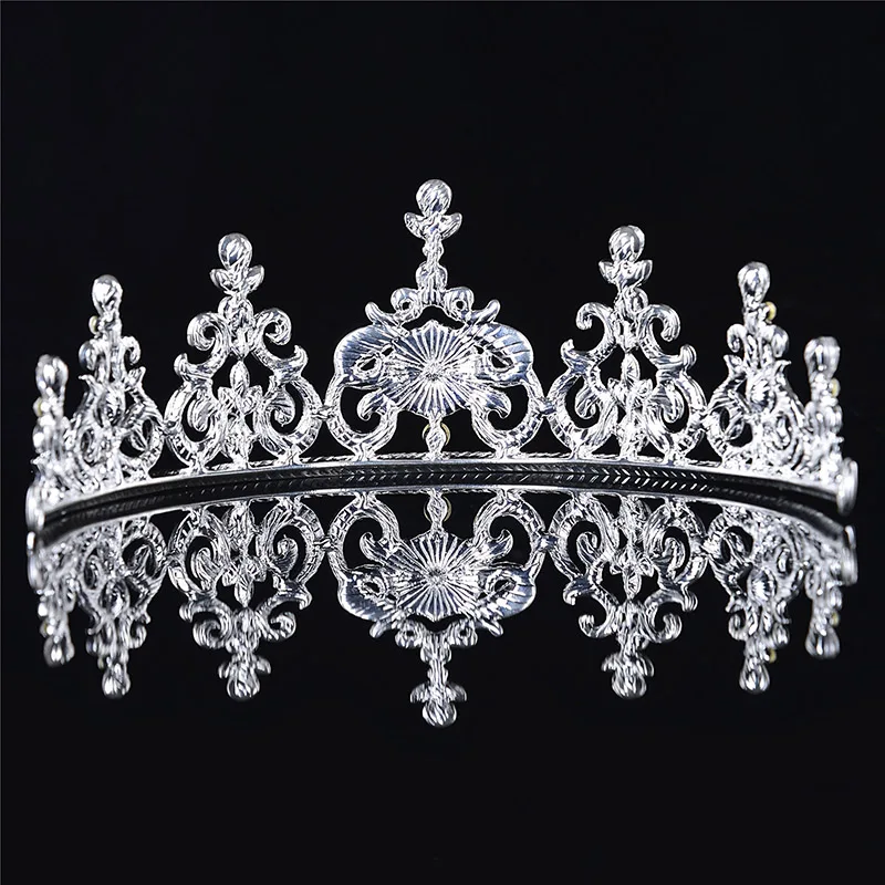 Женский винтажный аксессуар для волос серебряная тиара со стразами и короной |