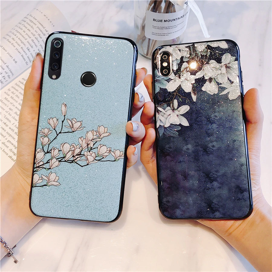 Shiny Magnolia Flower Hard Case For huawei honor 10i case Soft Border Cover 20i 20 lite Huawei enjoy 9s maimang 8 |