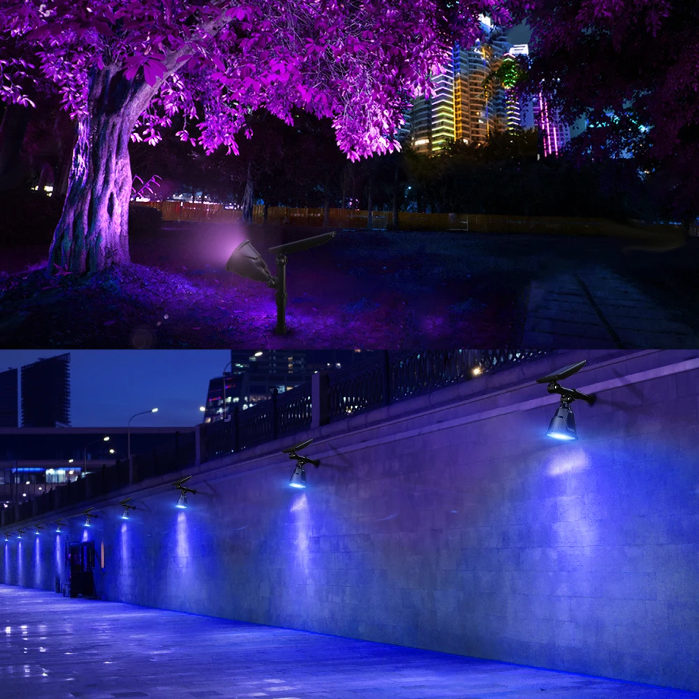 [DBF] 18 светодиодных RGB ламп на солнечной батарее регулируемый цветной Яркий