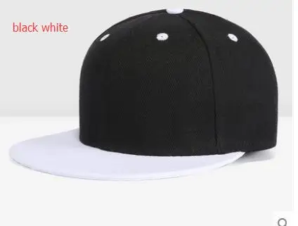 white black 10 шт./партия с фабрики хип-хоп кепки Snapback с логотипом на заказ/с плоскими полями Хип-Хоп Кепка унисекс с плоскими полями регулируемый размер - Цвет: white black