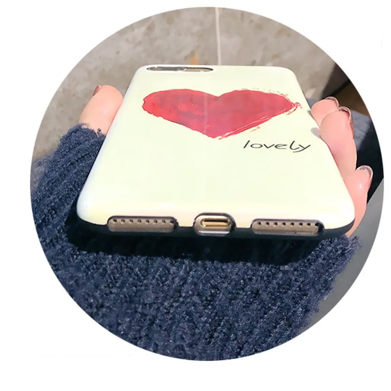 TPU чехол для iPhone 8 7 6 6s Plus X 10 синий свет Conque Просто Прекрасная Сердце Любовь