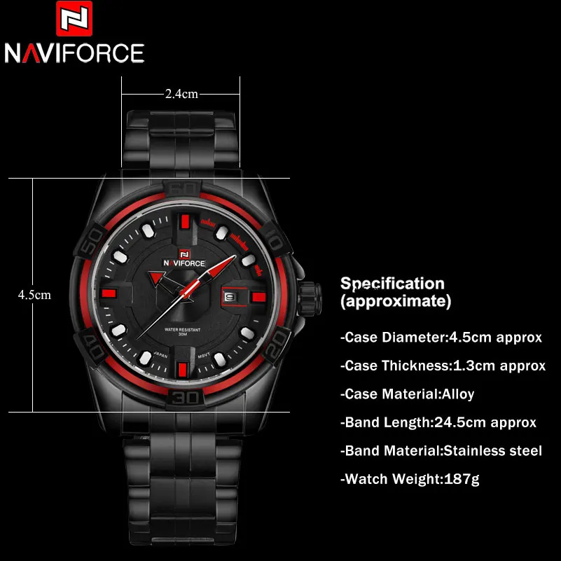 Naviforce Лидирующий бренд Для мужчин спортивные часы Мужчин's Военная Униформа