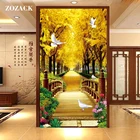 Zozack DMC DIY китайские наборы для вышивки крестом наборы для вышивания вертикальные золотые дерево голубь печатные узоры домашнее украшение