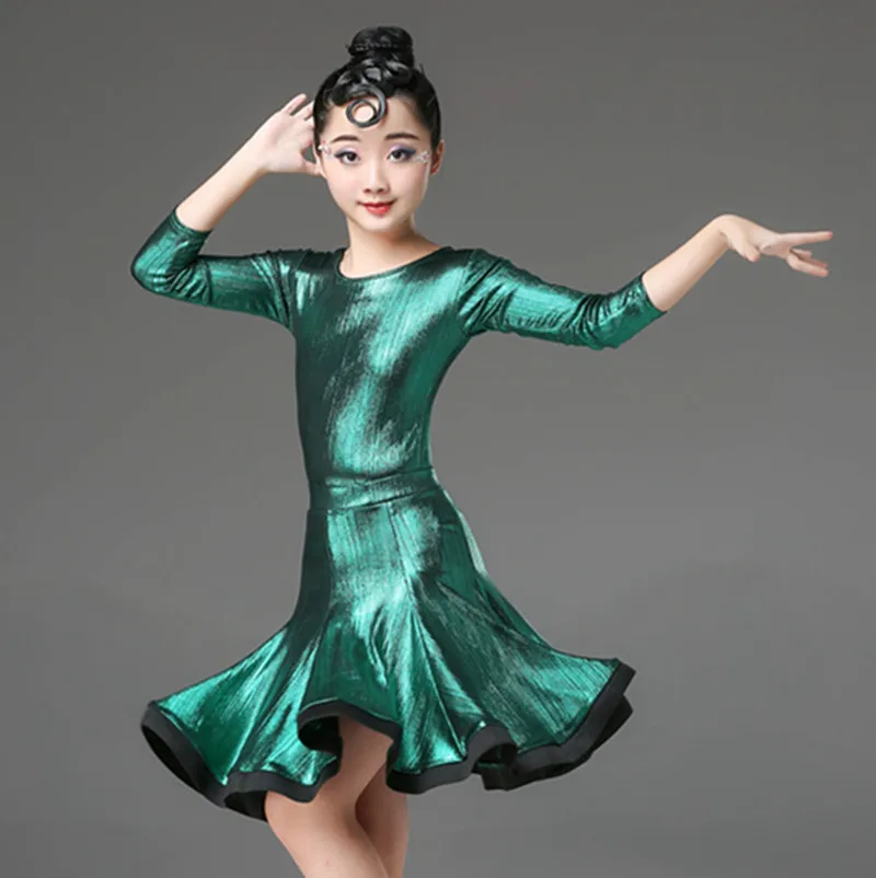 Новая весенне летняя одежда для латинских танцев Детская с длинными рукавами