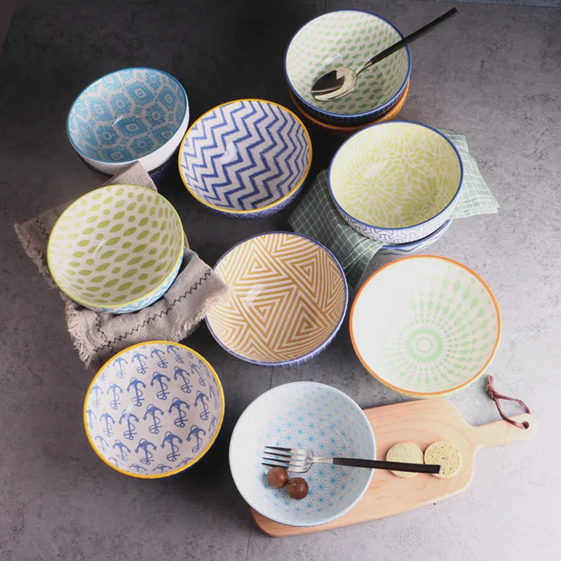 Поднос для еды суповая миска столовые приборы контейнер ручной росписи салата