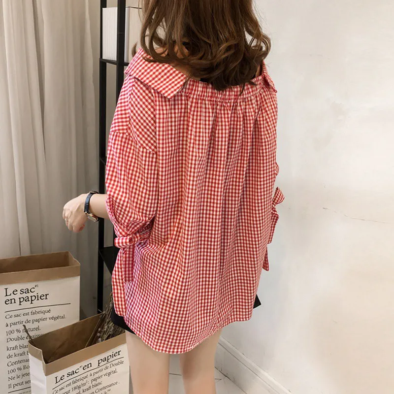 N ROPALIA/клетчатые рубашки для девочек популярные осенние хлопковые с рукавами
