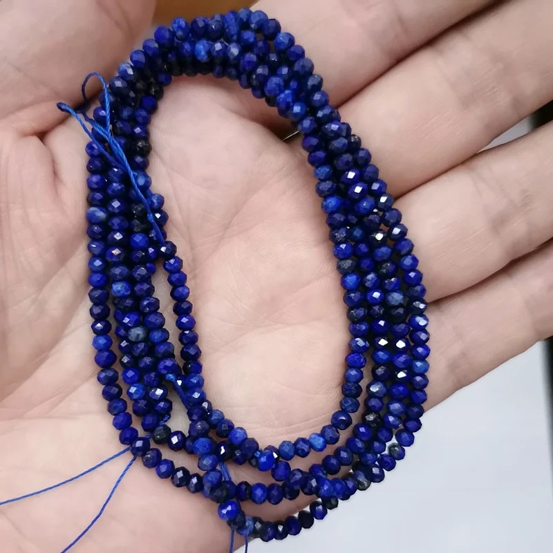lapis lazuli Граненые 2/3/4 мм Натуральный Камень Бисер Розовый кристалл кварца Драгоценный Камень Бисер для изготовления ювелирных изделий бисером браслетов или бус своими руками - Цвет: lapis lazuli