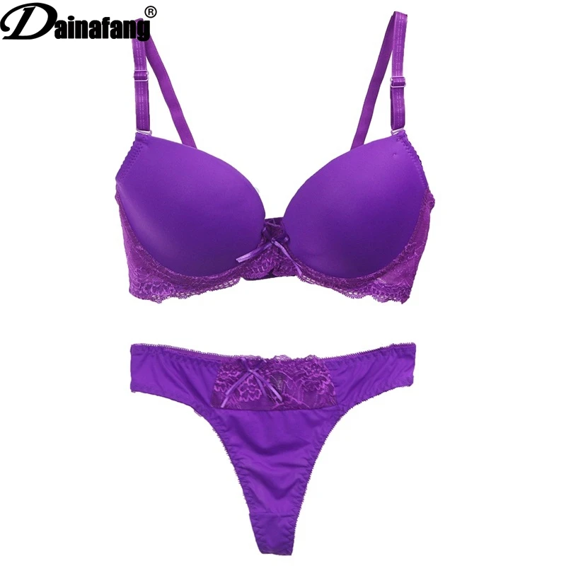 Комплект нижнего белья женский кружевной хлопок с бантом