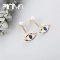 fashion evil eye heart crystal stud earrings for women girls jewelry brincos pendientes pearl bead cute enamel new design