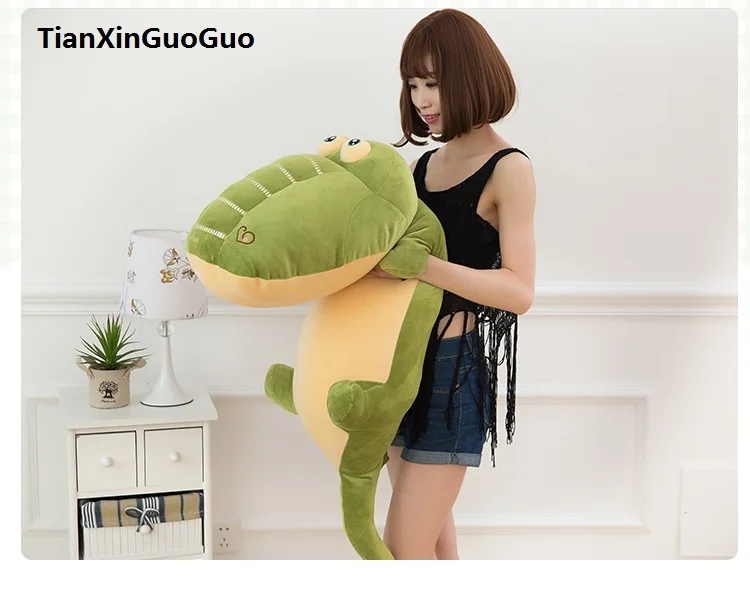 

huge 120cm cartoon green crocodile plush toy very soft doll hugging pillow Valentine's Day gift w2547