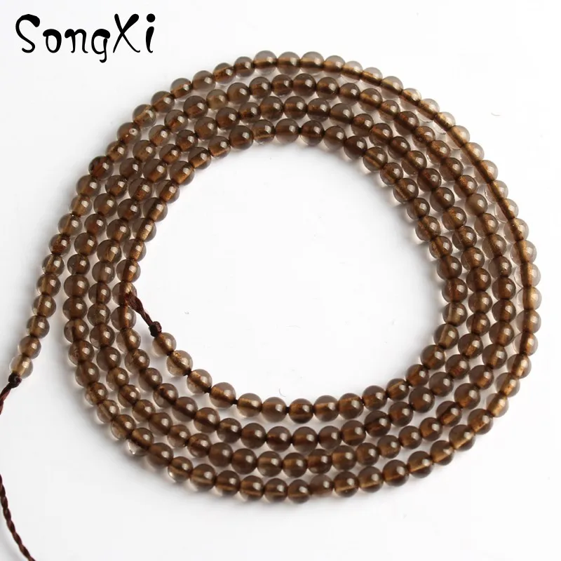 Dark Brown Crystal 2/3 мм бирюзой Агаты гранат яшмы вокруг Свободные Spacer Бусины Натуральный камень бусины для самостоятельного изготовления ювелирных изделий браслет Цепочки и ожерелья - Цвет: Dark Brown Crystal