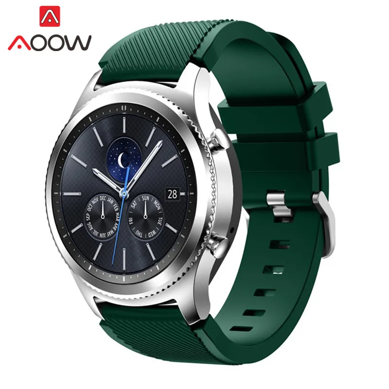 Army green 22 мм силиконовый ремешок для часов для samsung Galaxy Watch 46 мм huawei Watch GT Активный браслет ремешок для gear S3 Frontier Classic - Цвет ремешка: Army green
