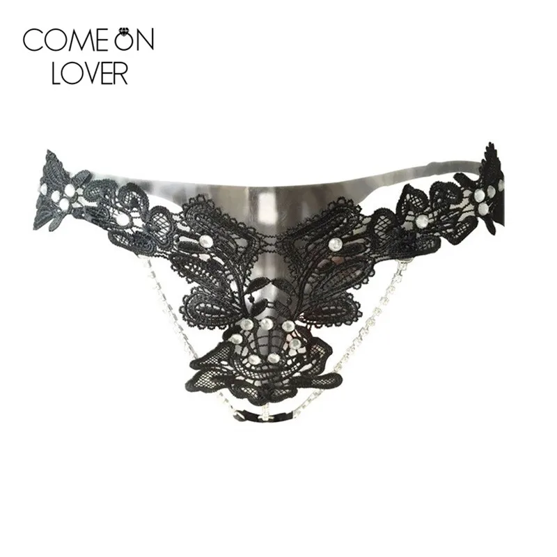PL5109 Comeonlover черные/белые кружевные цветочные сексуальные v-образные стринги