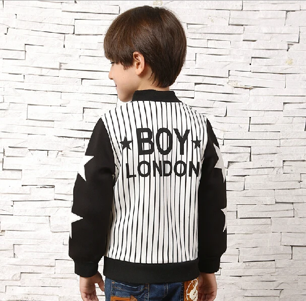 children's patchwork baseball coats casual big boys stripe jackets spring and autumn male child single breasted outerwear BC117 | Мать и