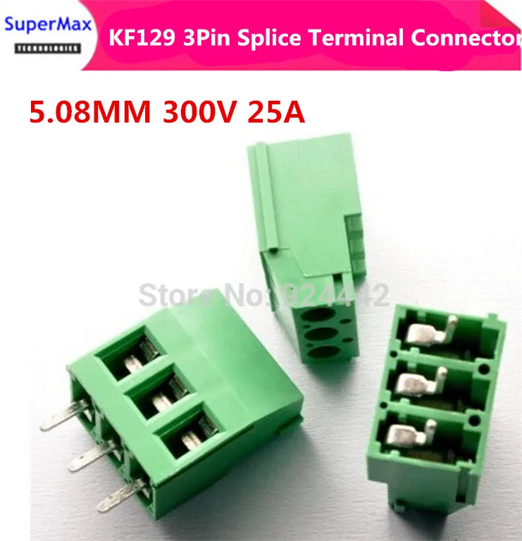 

Wholesale 200PCS KF129-3P KF129 3Pin Splice Terminal Connector Spacing 5.08MM 300V 25A
